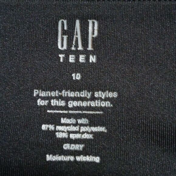 Gap Teen  high waisted black workout yoga leggings side cell pockets Sz 10 NWOT - Picture 9 of 9